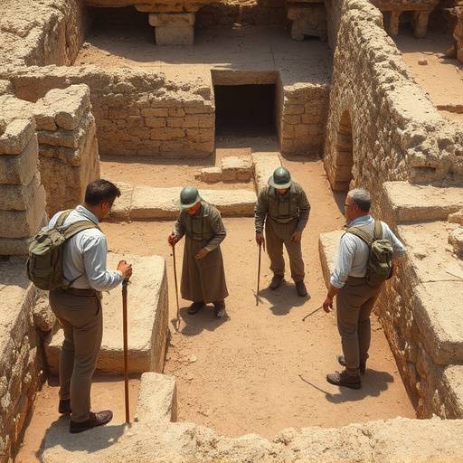 Archeologi al lavoro negli scavi di Pompei