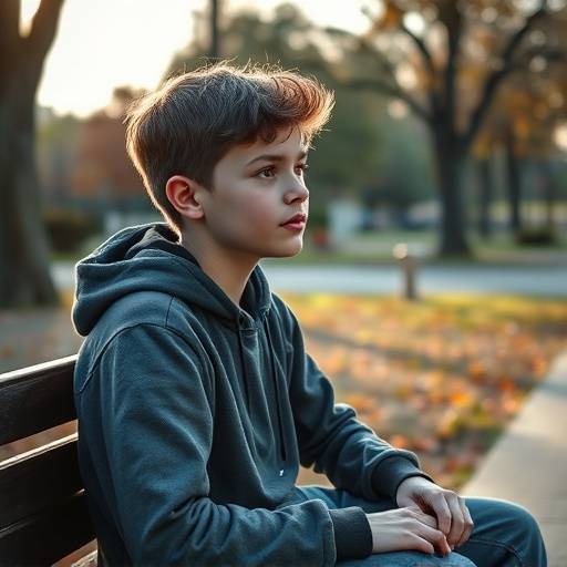 Giovane seduto su una panchina con uno sguardo pensieroso