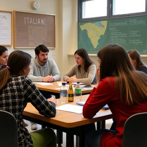 Un'aula scolastica in Italia con studenti che partecipano attivamente alla lezione, evidenziando l'importanza dell'istruzione