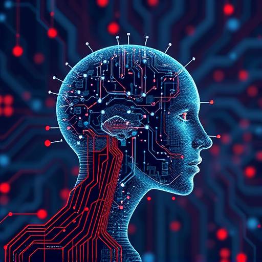 Un'immagine che rappresenta l'intelligenza artificiale, con circuiti e reti neurali stilizzate