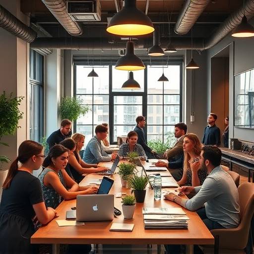 Un'immagine che rappresenta un gruppo di persone che lavorano in uno spazio di coworking, simbolo delle startup innovative